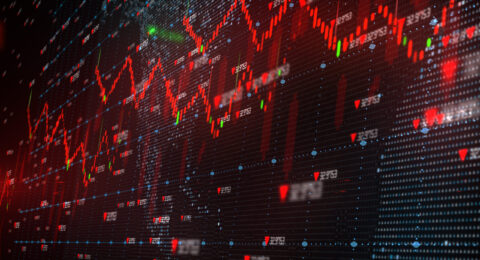 Global,Stock,Market,Down,Turn,Into,A,Negative,Growth,Recession